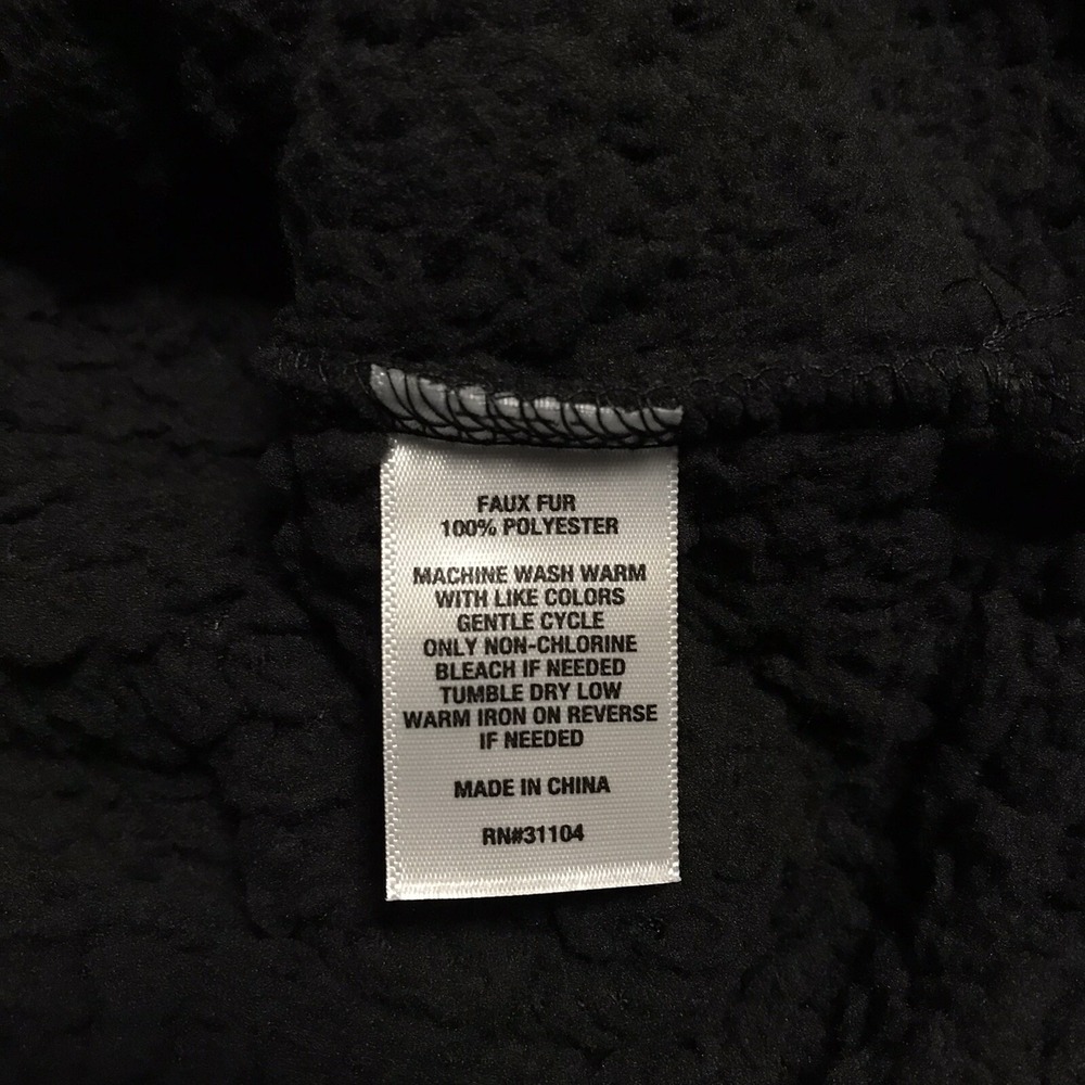 True Craft Women's Sherpa Pullover Sweater Plus Size 1X Solid Black Cozy 1/4 Zip - Picture 5 of 5